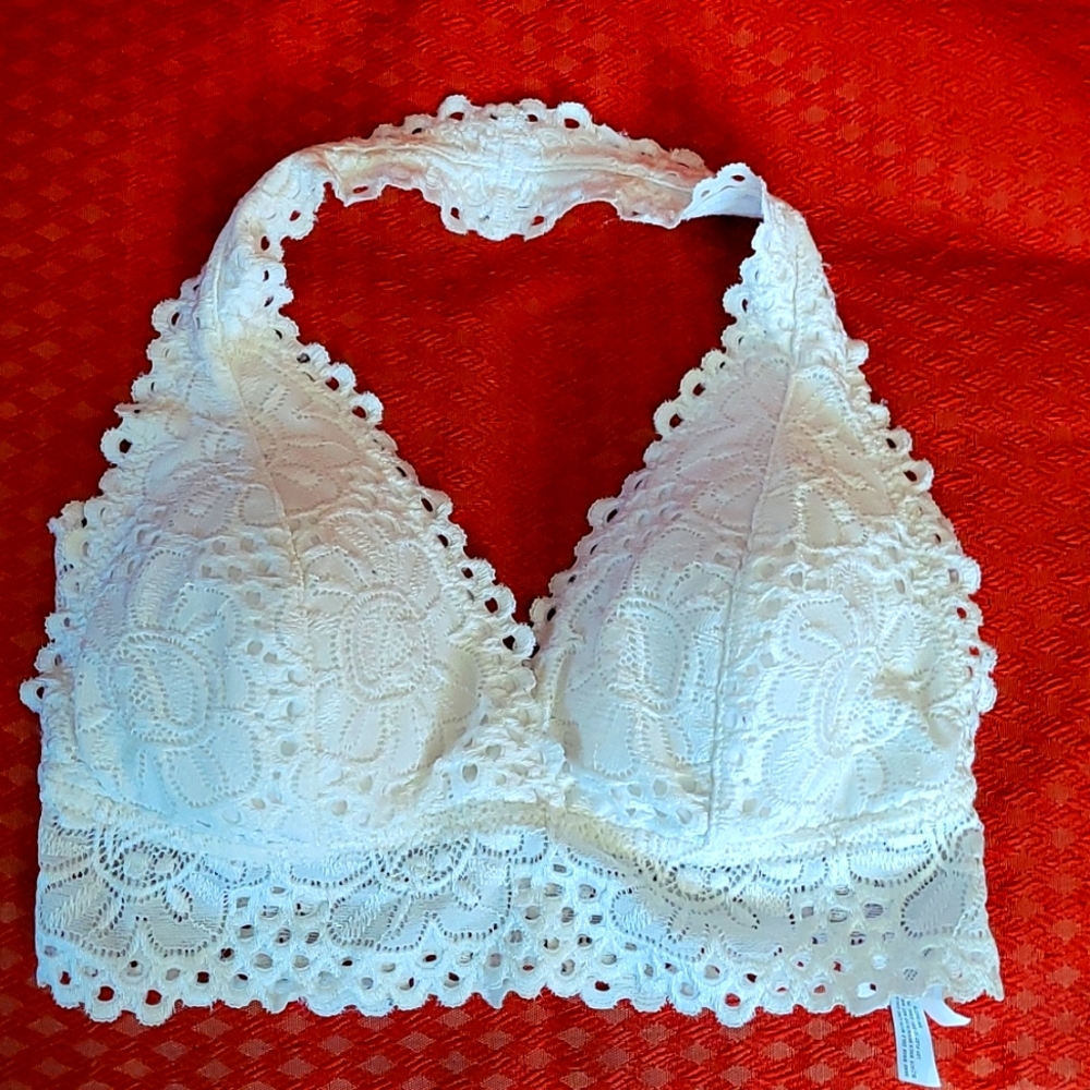 Aero white lace bralette halter top